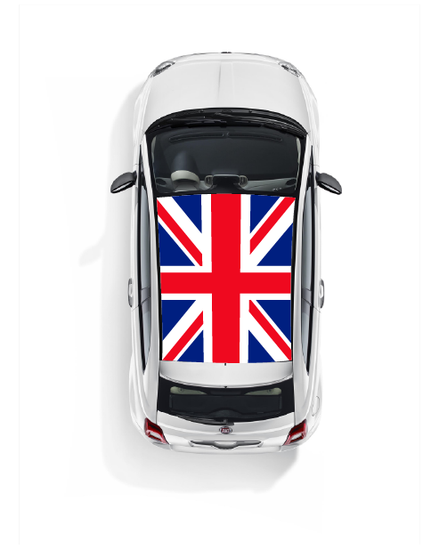 Fiat 500 Roof Sticker Kit - English Flag