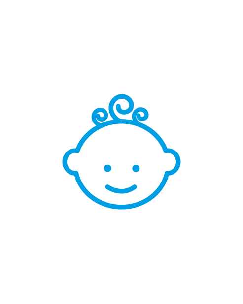 Adesivo Volto stilizzato Bambino/Neonato sorridente