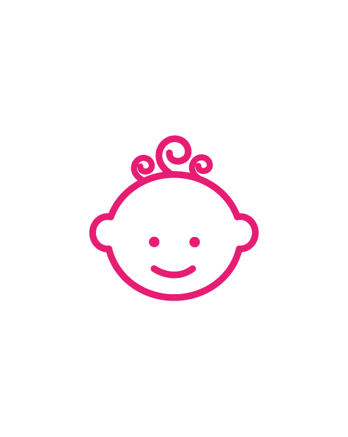 Stylized Smiling Baby/Newborn Face Sticker