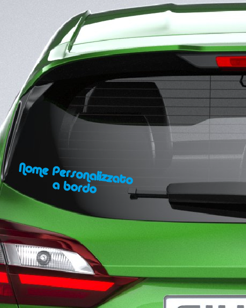 "(Custom Name) on Board" sticker