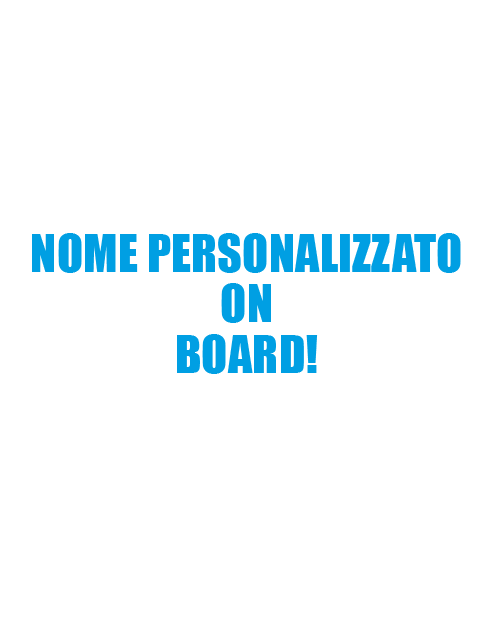 Adesivo scritta "(Nome Personalizzato) on board" in maiuscolo