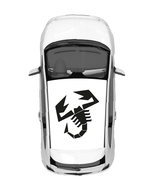 Abarth Roof Sticker Kit - Black Scorpion