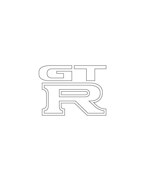 Nissan "GTR" Logo Sticker - White
