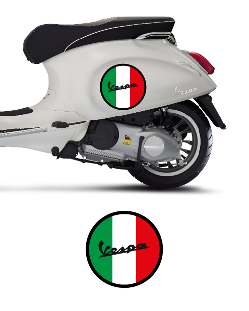 Italian Flag Sticker Kit with Vespa Logo