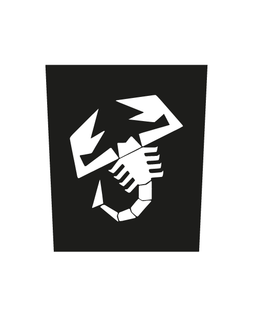 Abarth Roof Sticker Kit - White Scorpion