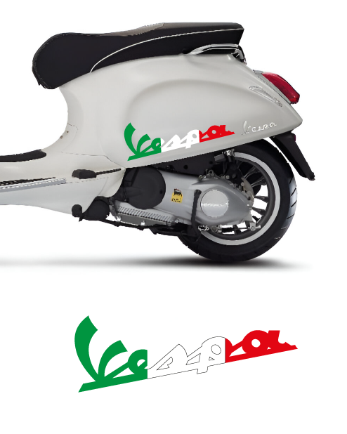 Vespa Logo Sticker in Italian Colors