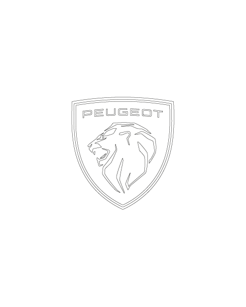 New Peugeot Emblem Sticker - White