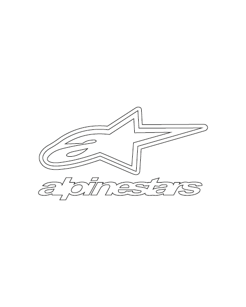 Alpinestars complete sticker with writing and logo