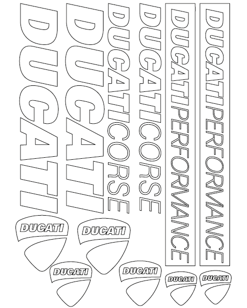 Ducati Sticker Kit Sheet 12 White Color