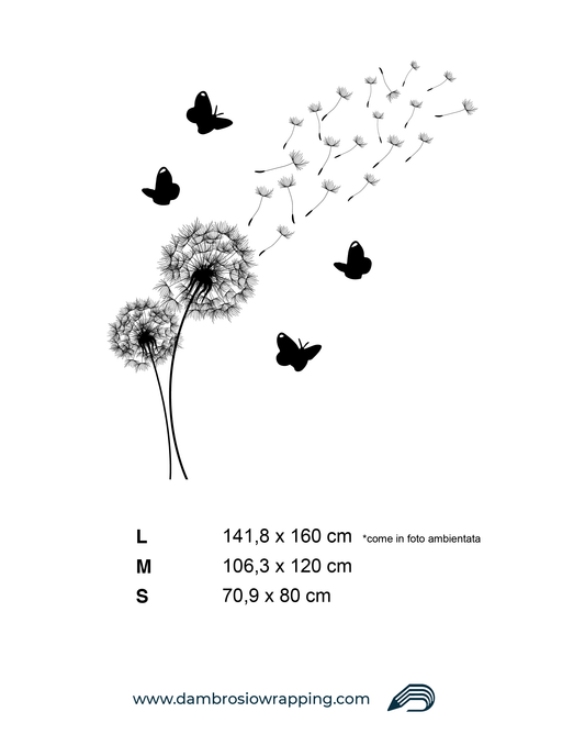 Wall Sticker - Dandelion with Butterflies