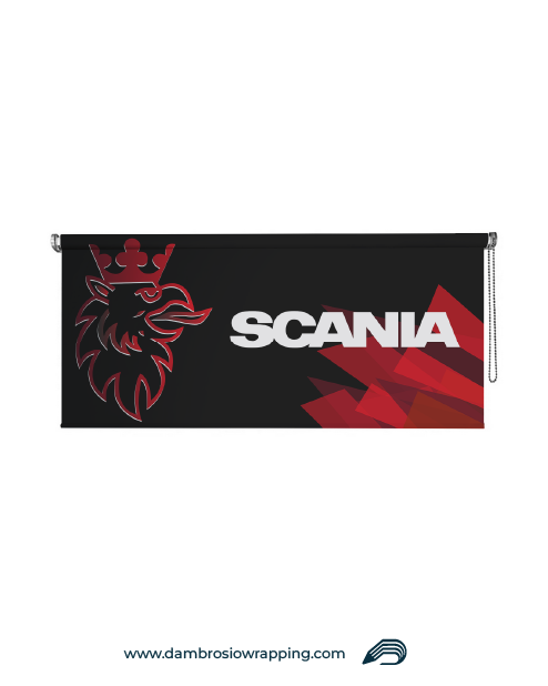 Blackout Roller Blind - SCANIA Red Emblem