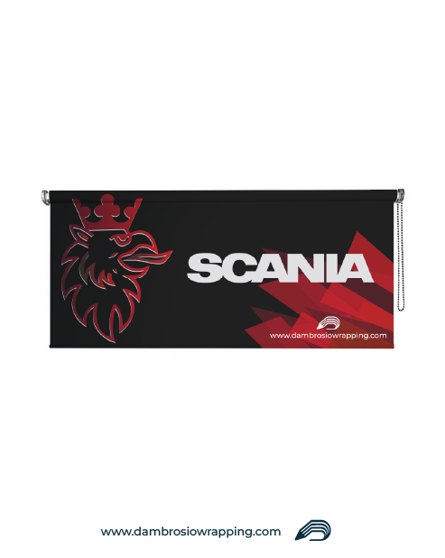 Blackout Roller Blind - SCANIA Red Emblem