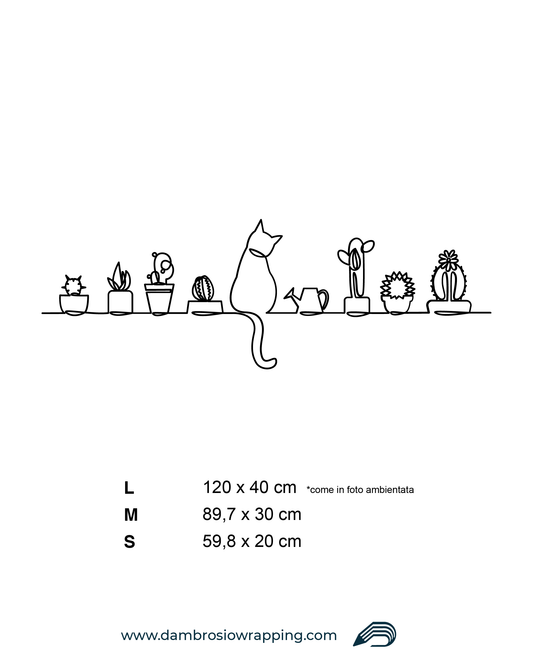 Wall Sticker - Plants and Cat