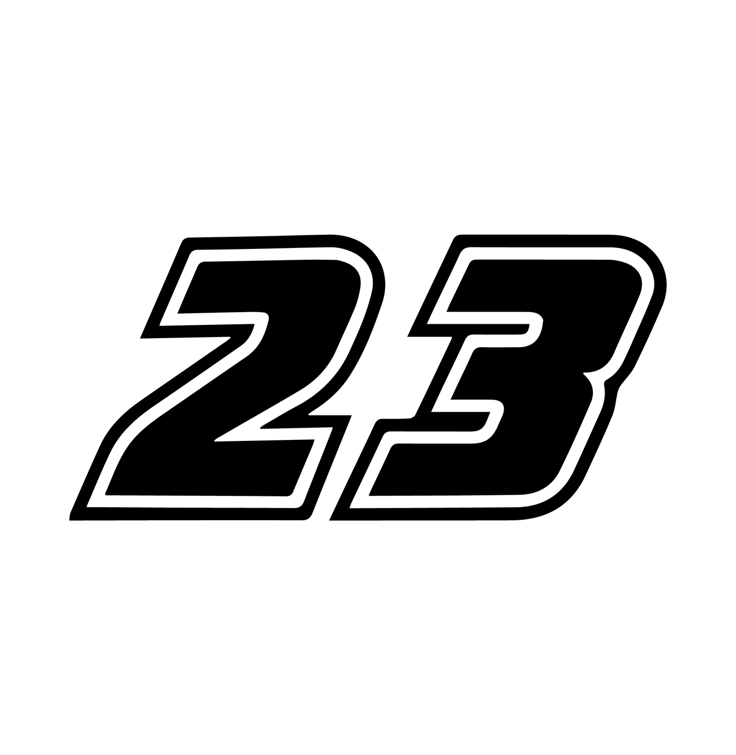 Number Sticker with Outline