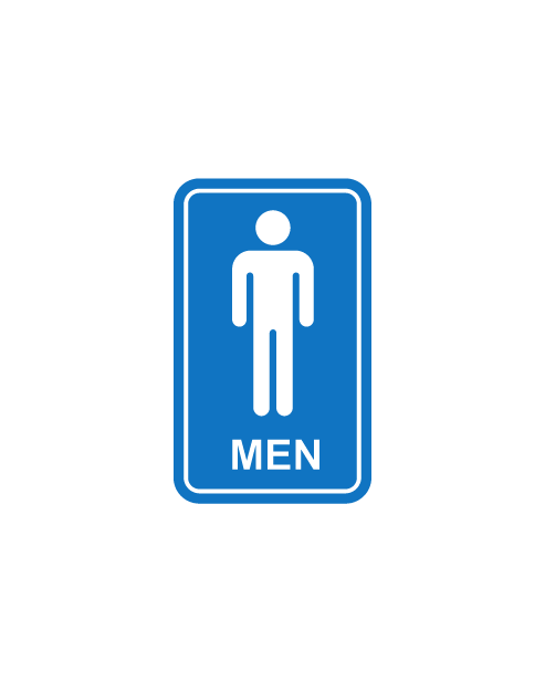"Men" Toilet Sticker Color Blue