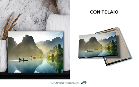 Canvas / Picture Mountains and Boat