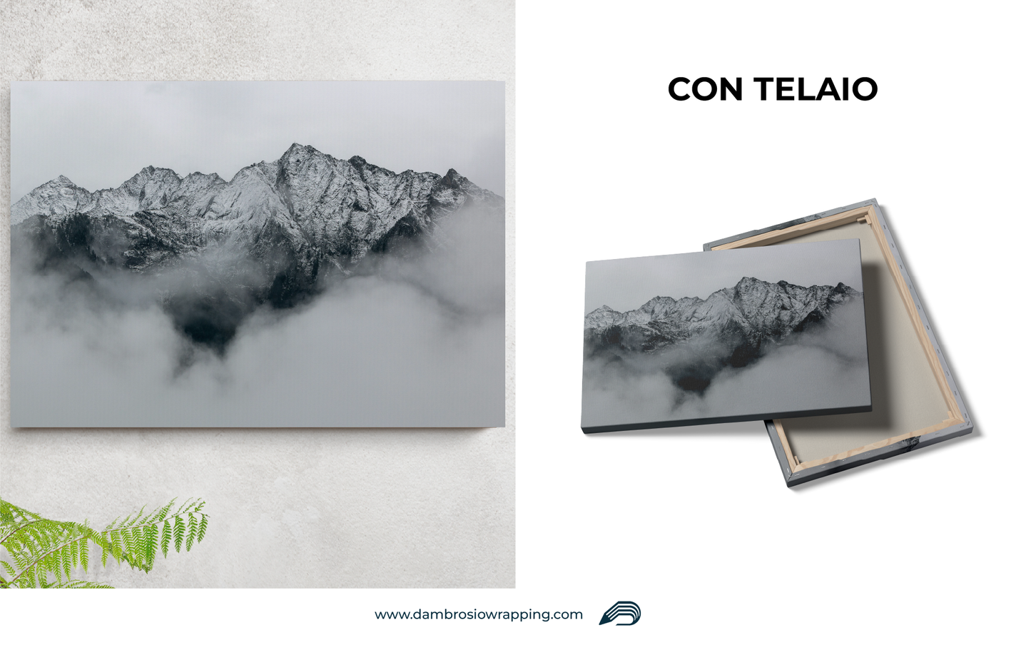 Tela / Quadro Montagna nella Nebbia