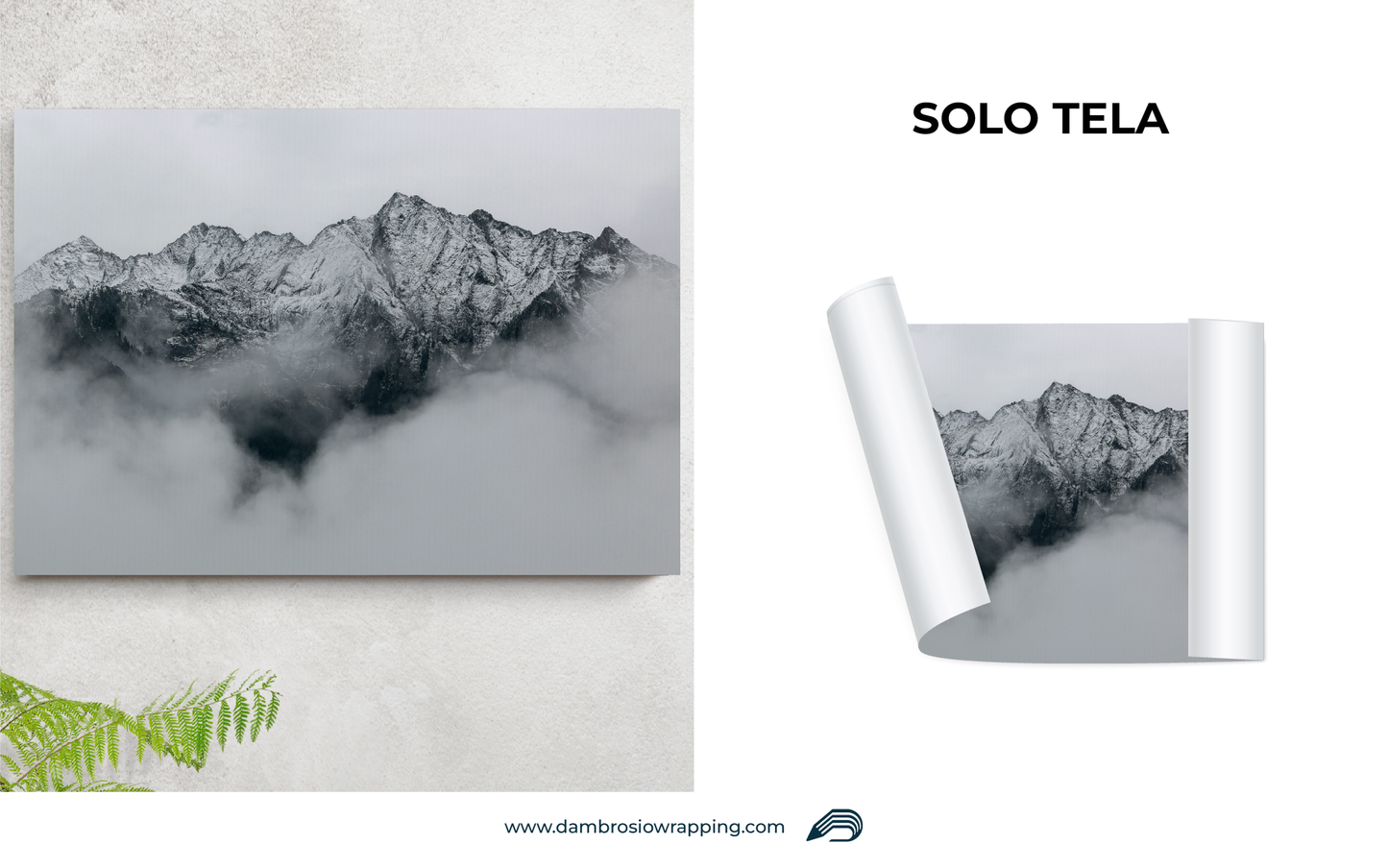 Tela / Quadro Montagna nella Nebbia