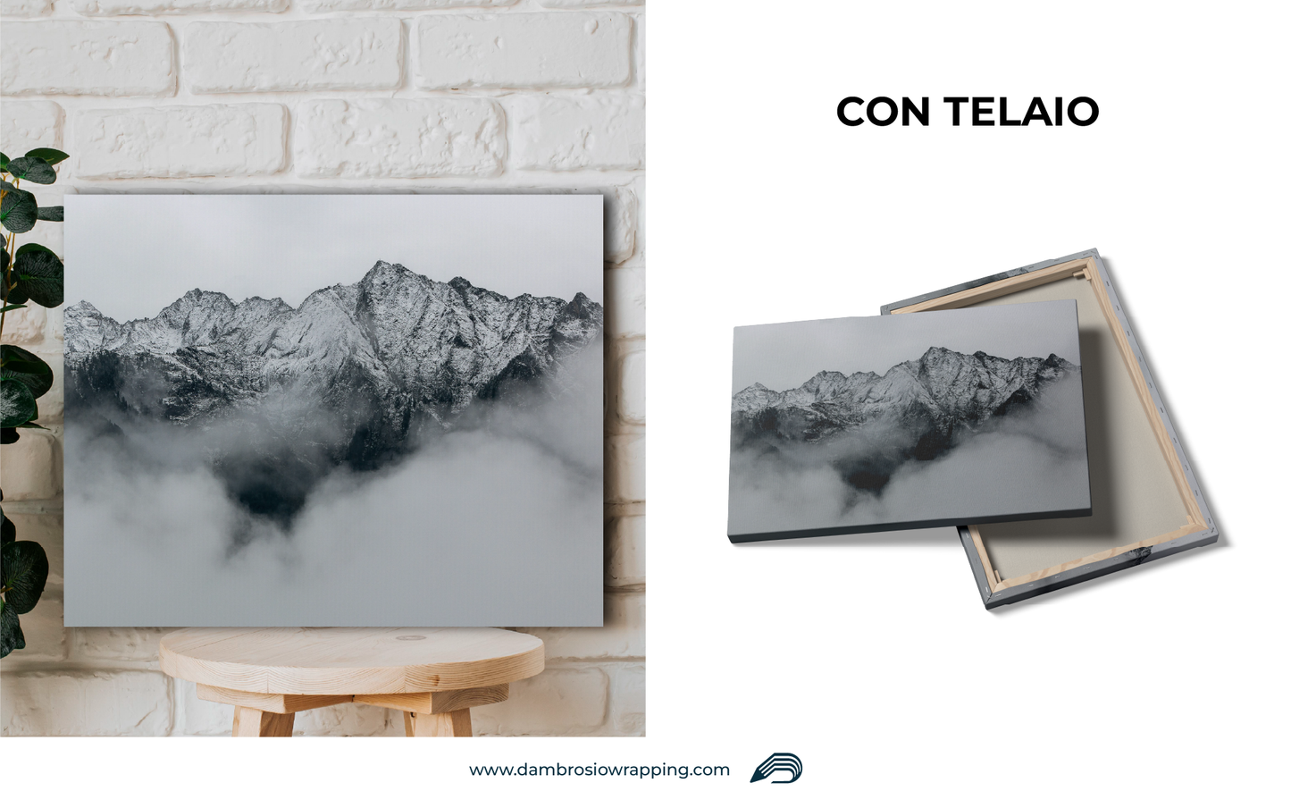 Tela / Quadro Montagna nella Nebbia