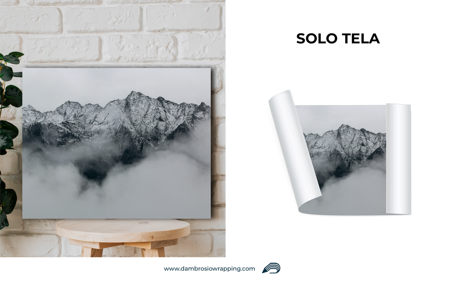 Tela / Quadro Montagna nella Nebbia