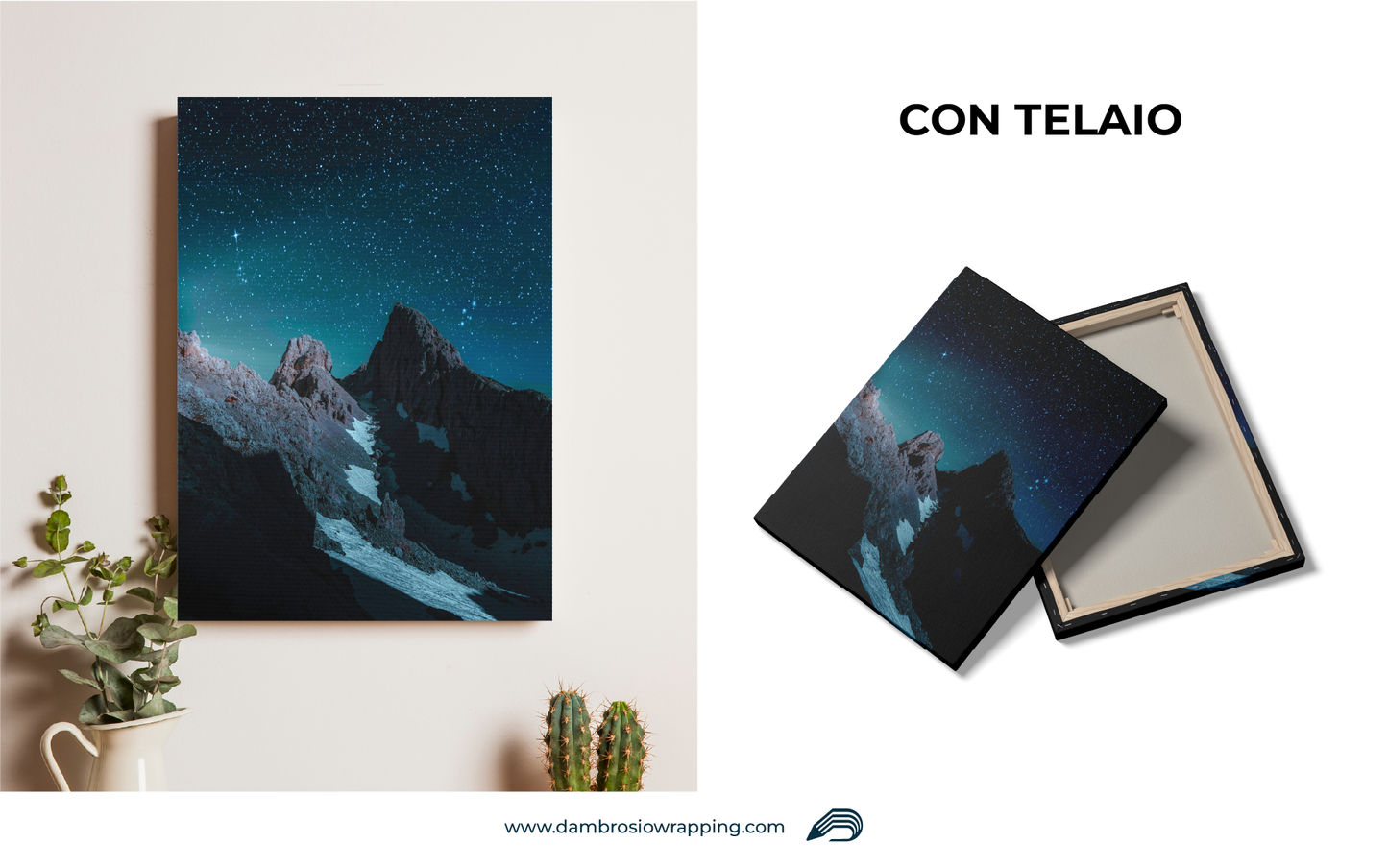 Canvas / Picture Mountains with Starry Sky