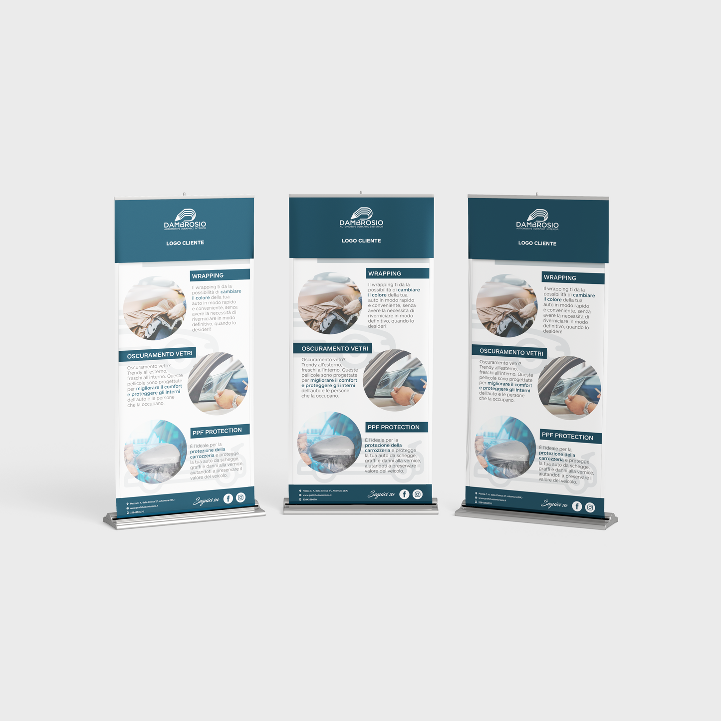 Roll-up pubblicitario - 85 cm x 200 cm | 85 cm x 2 metri