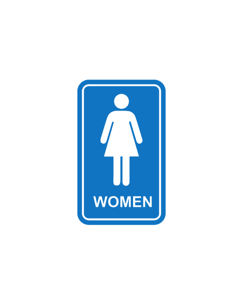 "Women" Toilet Sticker, Blue Color