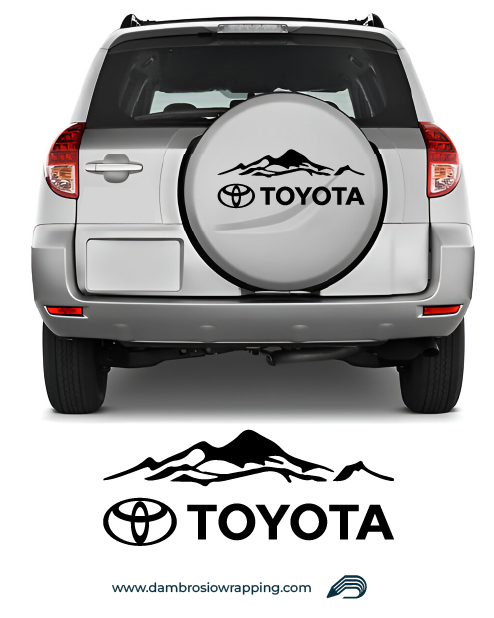 Adesivo Toyota disegno Montagna con Logo