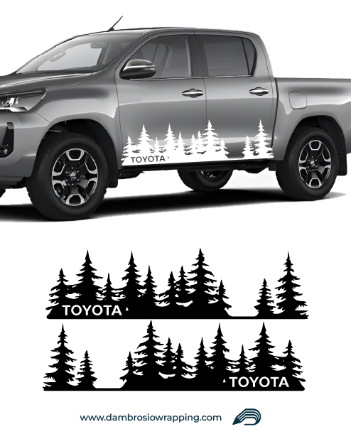 Kit 2 Fasce Adesive Laterali Alberi per Toyota Hilux