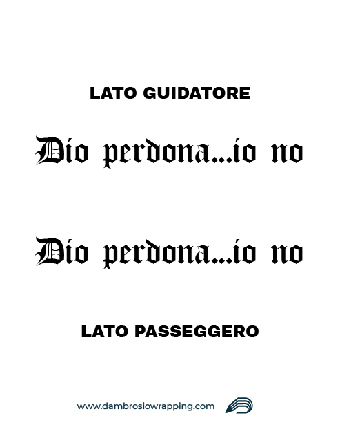 Kit 2 Adesivi per Laterale Camion - Scritta Dio Perdona...Io No