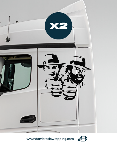 Kit 2 Adesivi per Laterale Camion - Bud Spencer e Terence Hill