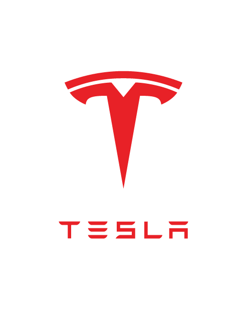 Adesivo Logo Completo Tesla - Rosso