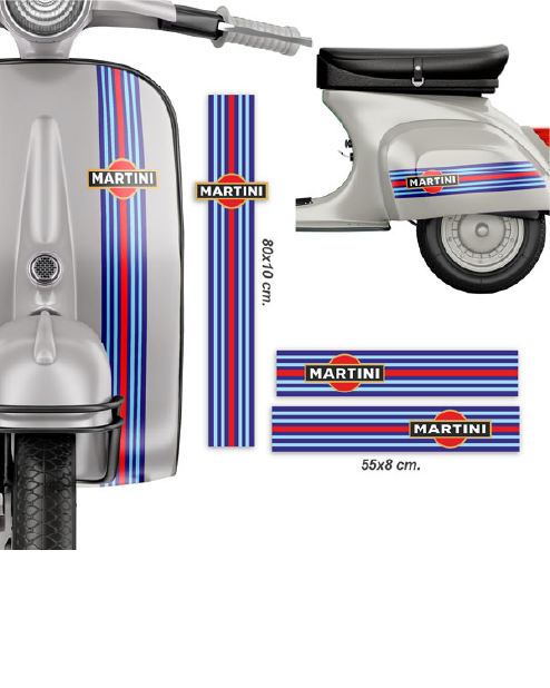 Kit Fasce Adesive Martini Racing compatibili con Vespa