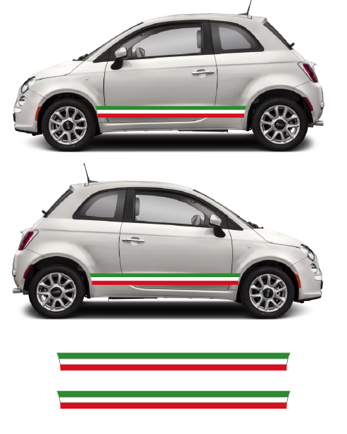 Fasce Laterali bandiera Italiana - Fiat 500