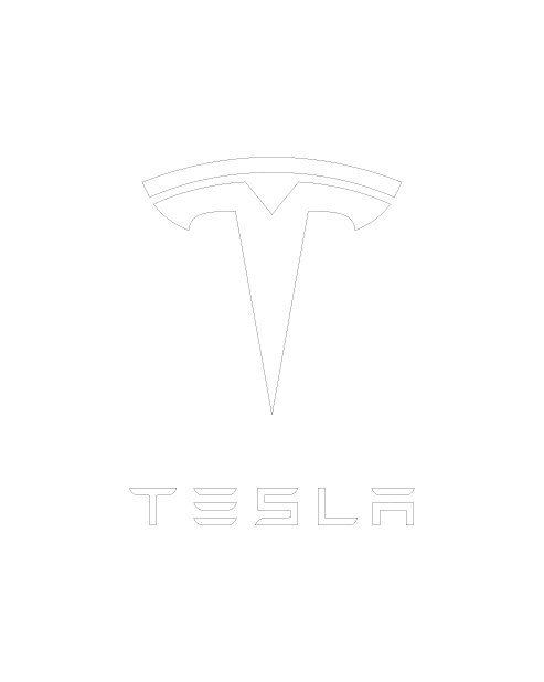 Adesivo Logo Completo Tesla - Bianco