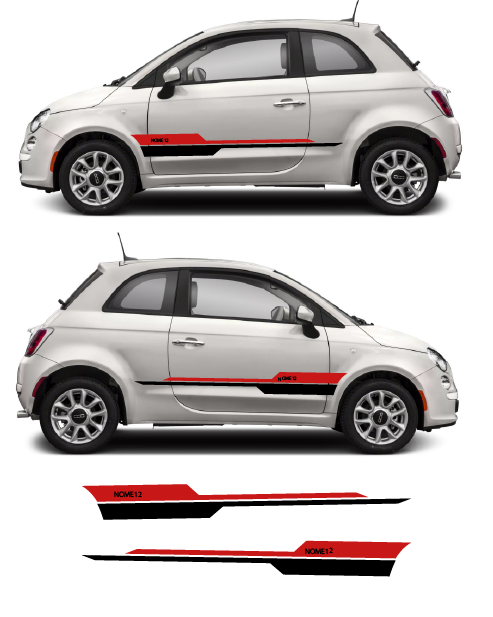 Fasce sport con Nome/Numero Personalizzato Fiat 500