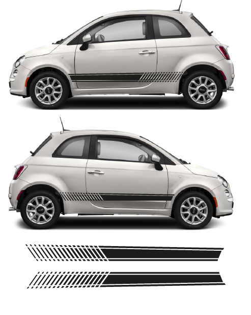 Fasce laterali Sport con contorno Fiat 500