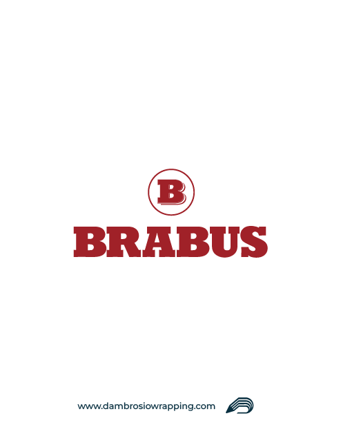 Adesivo Logo Brabus con Emblema - Rosso