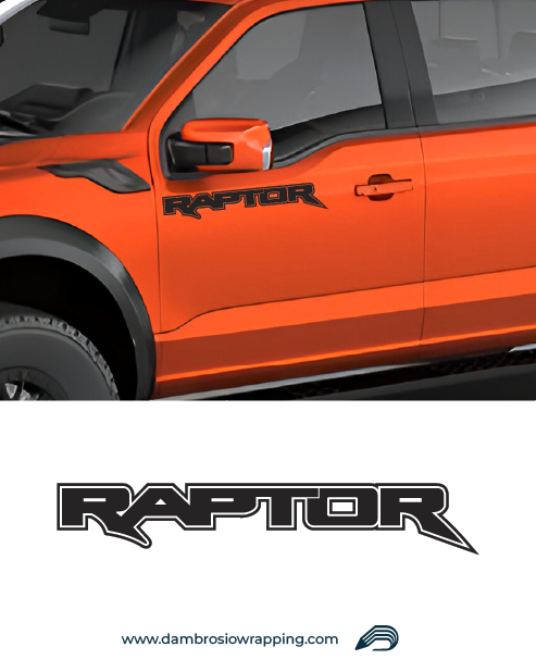 Adesivo scritta Raptor Nero