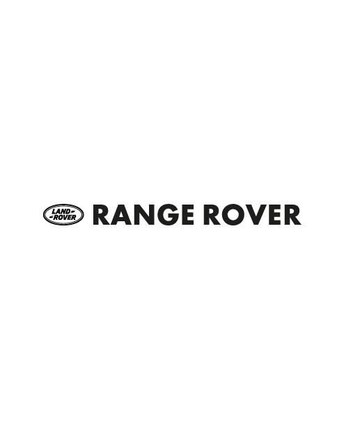 Adesivo Logo "Range Rover" Land Rover Orizzontale - Nero