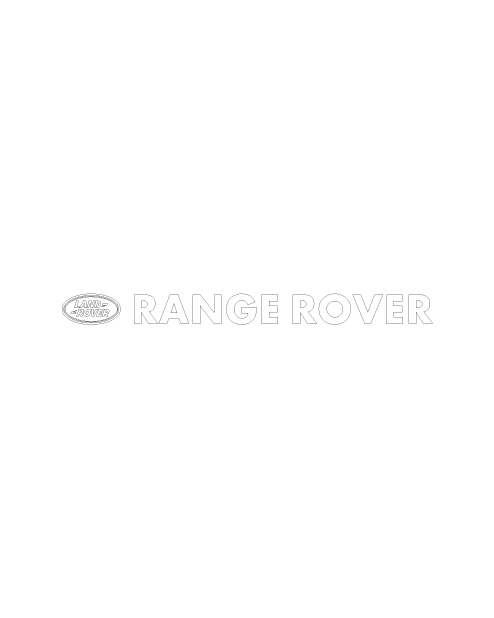 Adesivo Logo "Range Rover" Land Rover Orizzontale - Bianco