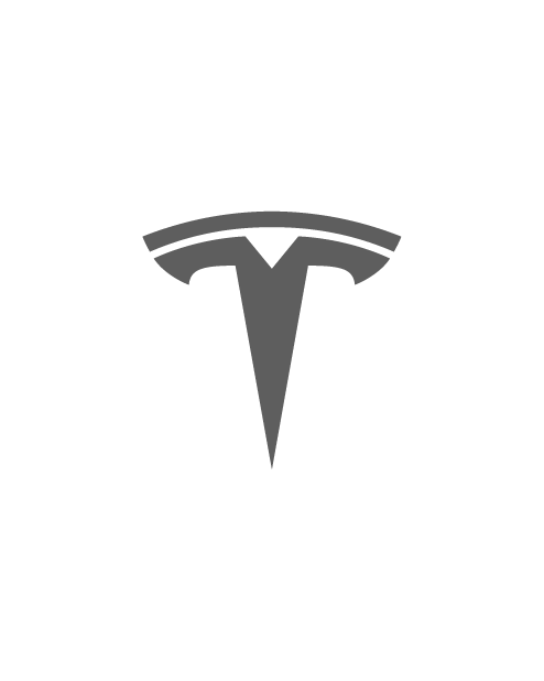 Adesivo Emblema Tesla - Grigio