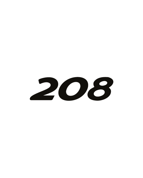 Adesivo Logo "208" Peugeot - Nero