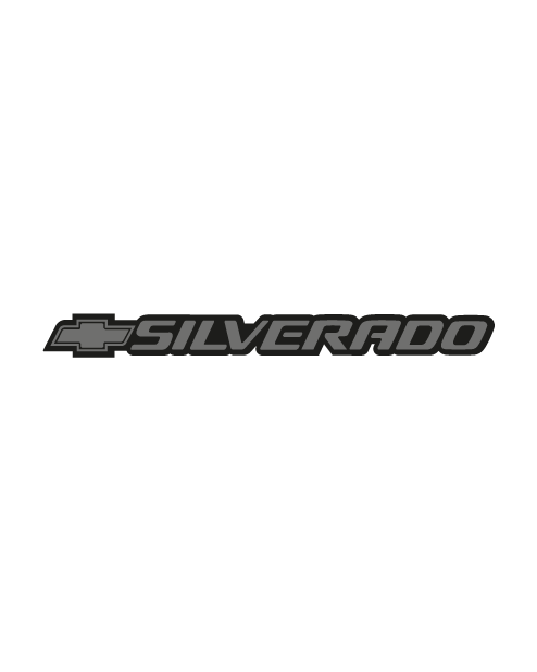 Adesivo Logo "Silverado" Chevrolet - Nero/Grigio