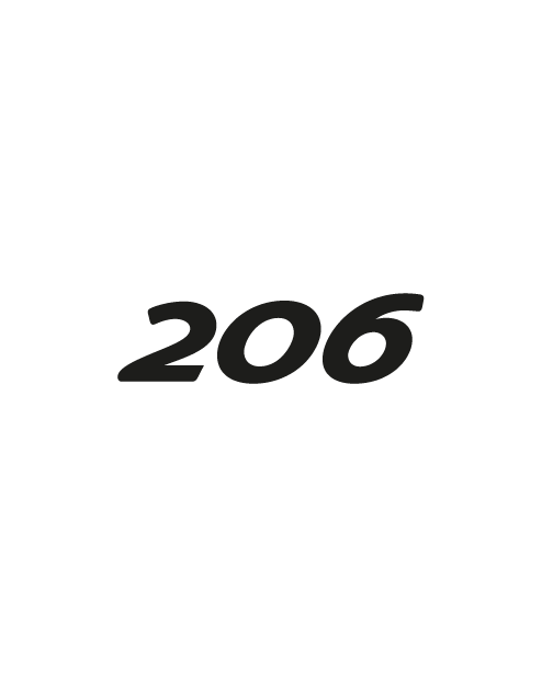 Adesivo Logo "206" Peugeot - Nero