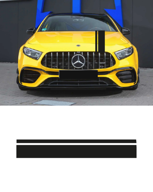 Fascia singola adesiva AMG cofano compatibili con Mercedes Classe A