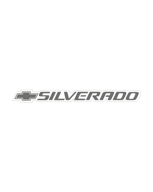 Adesivo Logo "Silverado" Chevrolet - Bianco/Grigio