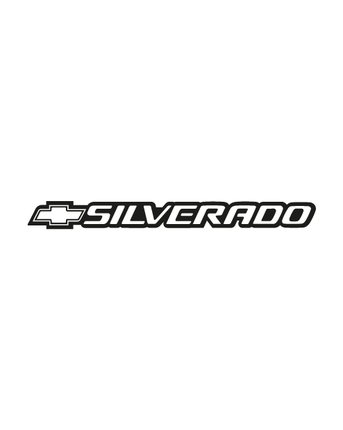 Adesivo Logo "Silverado" Chevrolet - Nero/Bianco