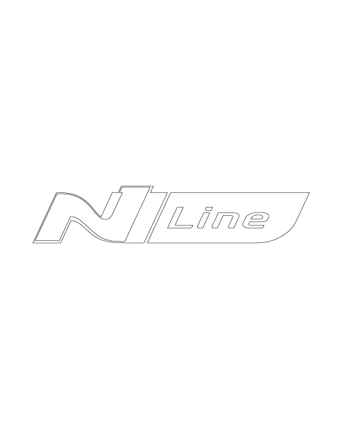 Adesivo Logo "N Line" Hyundai - Bianco