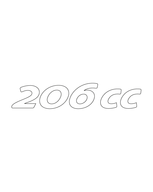 Adesivo Logo "206 cc" Peugeot - Bianco